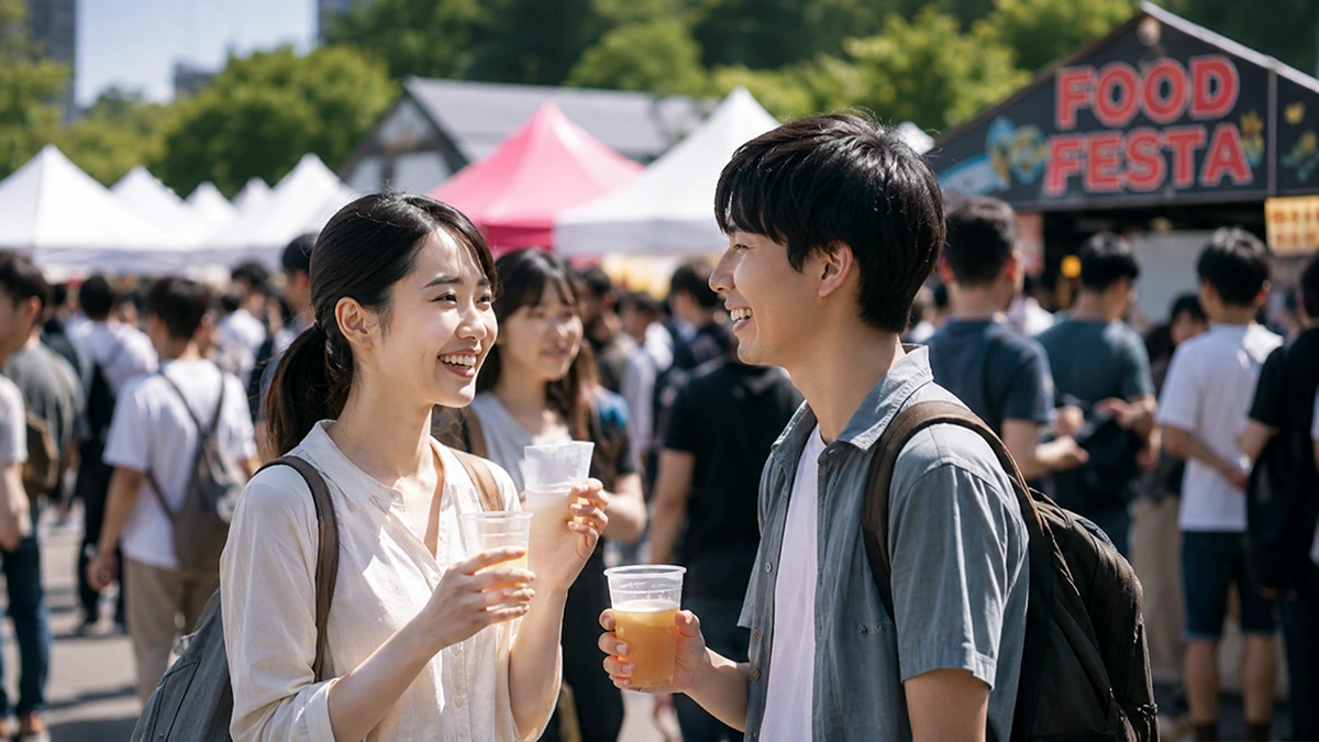 イベント会場で交流する参加者